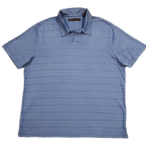 3/$20 Perry Ellis Blue Striped Polo Shirt